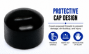 10 Pcs UNC 1/4" - 20 Black Oxide T316 Stainless Steel Round Cap For Jam Nut Cable Rail Rope (RIGHT)