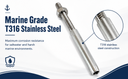 4 Pcs Marine T316 Stainless Steel Hand Swage 3/8" Thread Lifeline Stud Right Hand For 1/4" Cable Rail