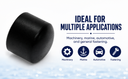 10 Pcs UNC 1/4" - 20 Black Oxide T316 Stainless Steel Round Cap For Jam Nut Cable Rail Rope (RIGHT)