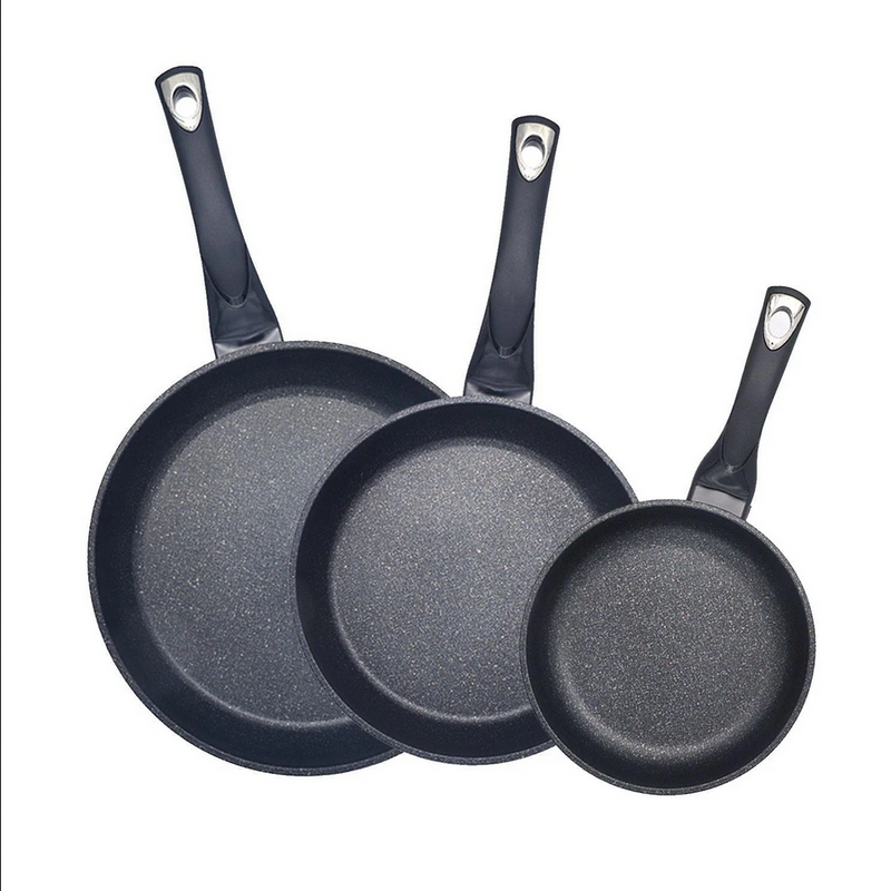 8", 9.5", 11" Marble Coating Frying Pan Set, Nonstick Skillets Made In Korea