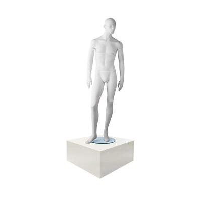 White 5 Sided Cube Pedestal 18"L x 18"W x 12"H Knockdown Show Case Display Cube