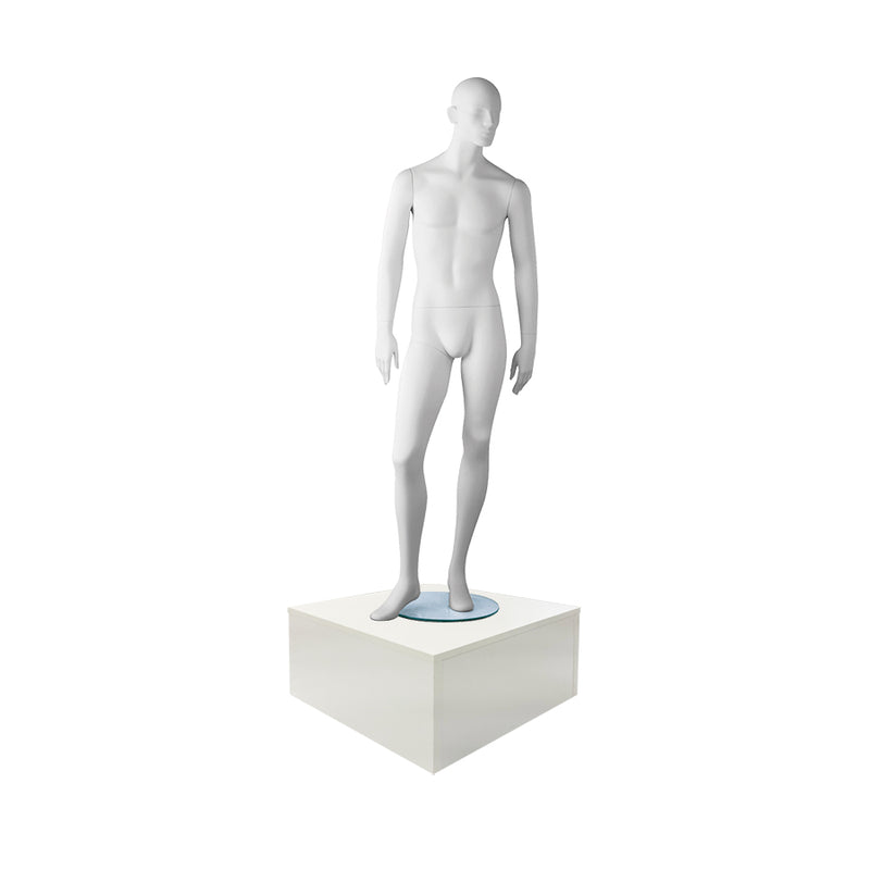 White 5 Sided Cube Pedestal 18"L x 18"W x 12"H Knockdown Show Case Display Cube