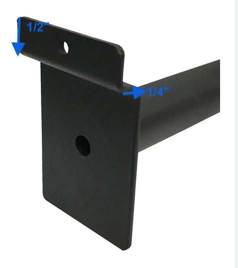 6" Faceout Pipe Straight Hook Black For Slatwall Set 12 PC Industrial Pipeline