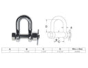 Marine Bolt Pin Chain Shackle Forged Stainless Steel T316 Mil Spec