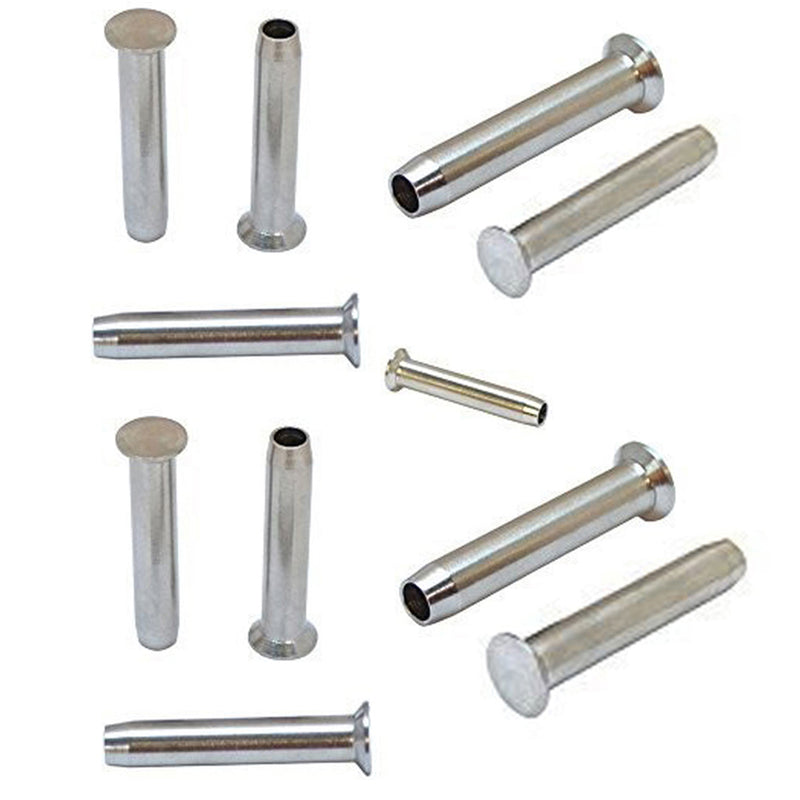 10 Stainless Steel Swage Stemball Hand-Crimp For METAL POST 3/16" Cable Railing