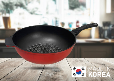 3D Diamond Coating Nonstick Wok Frying Pan 13"/32cm Made in Korea