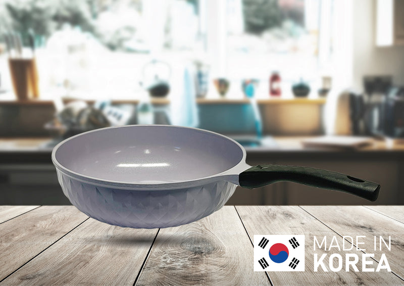 12" Non Stick Ceramic Frying Wok Pan Interior Exterior Cooking Pan,Made In Korea
