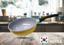 10" Ceramic Coating Interior and Exterior Cooking Wok, Cooking Pan Made In Korea