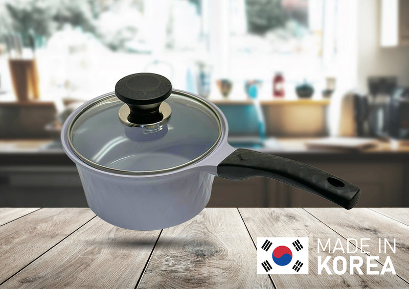 2.1 QT Ceramic Sauce Pot with Lid, 7&