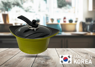 20cm (9") 3D Non-Stick Ceramic Sauce Pot Cookware Heavy Gauge 2.5L MADE IN KOREA