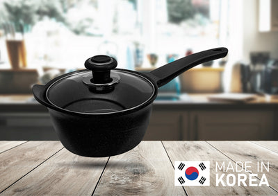 Non-Stick 2-Quart Heavy Gauge Sauce Pan Pot with Lid, 7"(18cm) Diameter, MADE IN KOREA