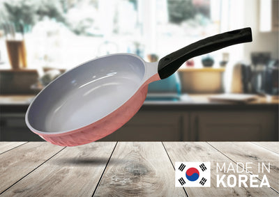 9.5" Ceramic Coating Interior and Exterior Cooking Frying Pan, Made In Korea