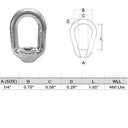 Threaded Eye Nut Ring Oval Lifting Marine Forged Style Stainless Steel T316