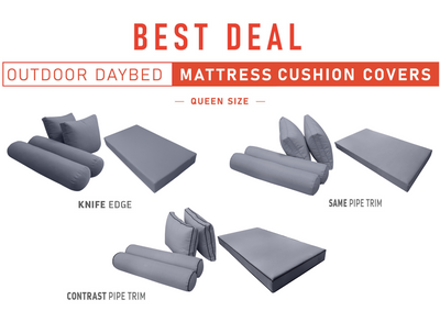 Model-1 QUEEN SIZE Daybed Mattress Bolster Pillow Cushion Outdoor COVER ONLY