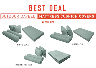 Model-1 QUEEN SIZE Daybed Mattress Bolster Pillow Cushion Outdoor COVER ONLY