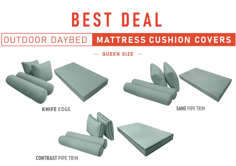 Model-1 QUEEN SIZE Daybed Mattress Bolster Pillow Cushion Outdoor COVER ONLY