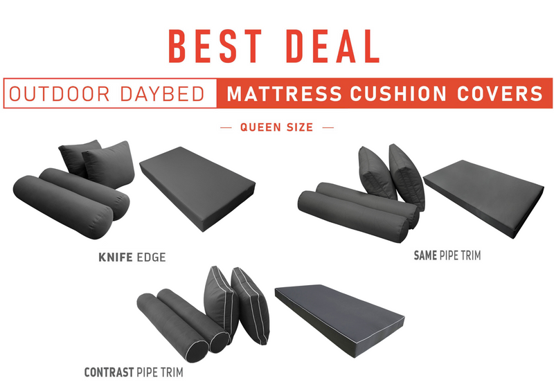 Model-1 QUEEN SIZE Daybed Mattress Bolster Pillow Cushion Outdoor COVER ONLY