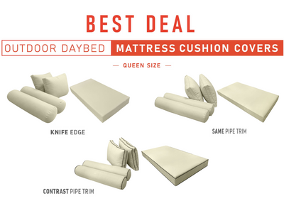 Model-1 QUEEN SIZE Daybed Mattress Bolster Pillow Cushion Outdoor COVER ONLY