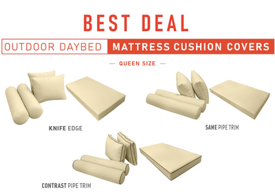 Model-1 QUEEN SIZE Daybed Mattress Bolster Pillow Cushion Outdoor COVER ONLY