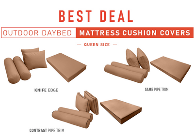 Model-1 QUEEN SIZE Daybed Mattress Bolster Pillow Cushion Outdoor COVER ONLY