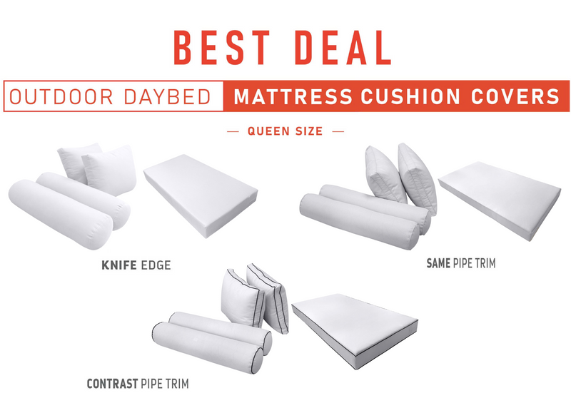 Model-1 QUEEN SIZE Daybed Mattress Bolster Pillow Cushion Outdoor COVER ONLY