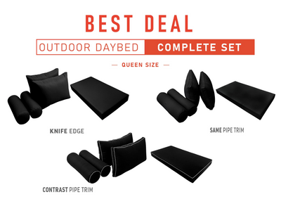 Model-2 QUEEN SIZE Outdoor Daybed Mattress Bolster Cushion Cover Complete Set
