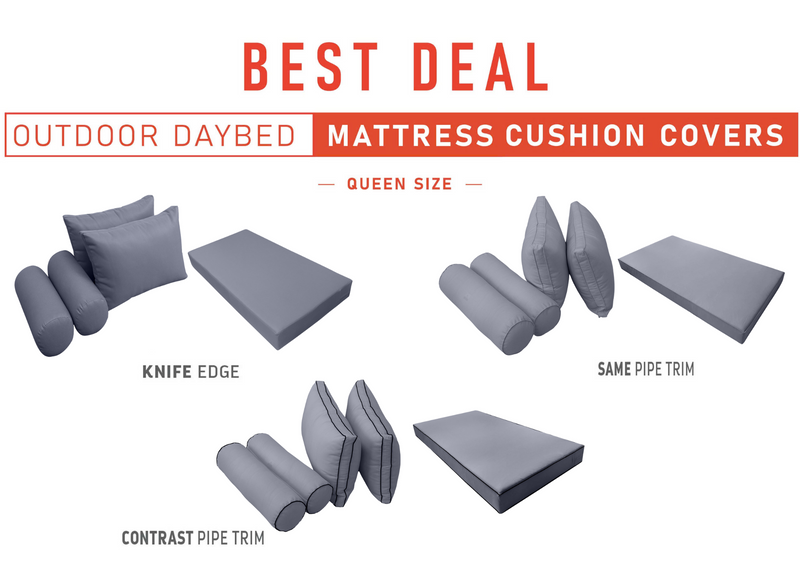 Model-2 QUEEN SIZE Daybed Mattress Bolster Pillow Cushion Outdoor COVER ONLY