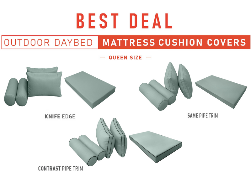 Model-2 QUEEN SIZE Daybed Mattress Bolster Pillow Cushion Outdoor COVER ONLY