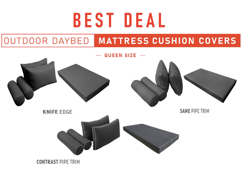 Model-2 QUEEN SIZE Daybed Mattress Bolster Pillow Cushion Outdoor COVER ONLY