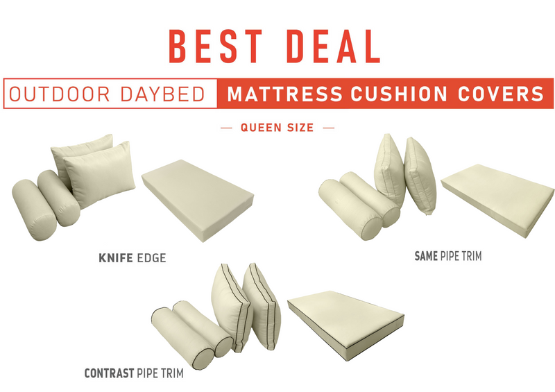 Model-2 QUEEN SIZE Daybed Mattress Bolster Pillow Cushion Outdoor COVER ONLY