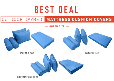 Model-2 QUEEN SIZE Daybed Mattress Bolster Pillow Cushion Outdoor COVER ONLY