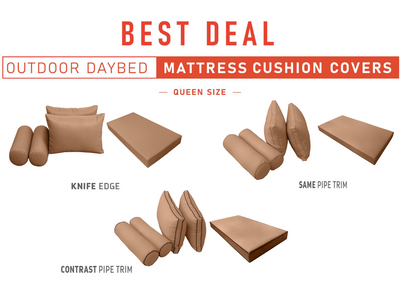 Model-2 QUEEN SIZE Daybed Mattress Bolster Pillow Cushion Outdoor COVER ONLY