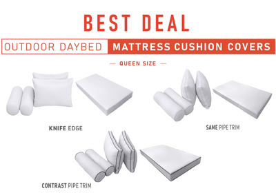 Model-2 QUEEN SIZE Daybed Mattress Bolster Pillow Cushion Outdoor COVER ONLY