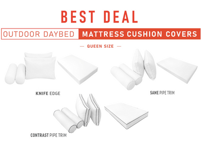 Model-2 QUEEN SIZE Daybed Mattress Bolster Pillow Cushion Outdoor COVER ONLY