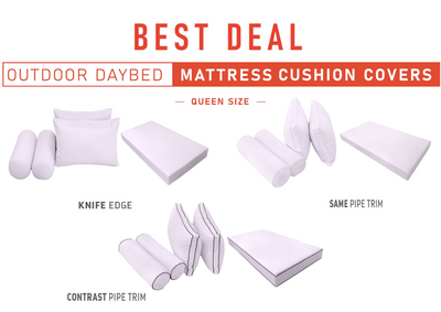 Model-2 QUEEN SIZE Daybed Mattress Bolster Pillow Cushion Outdoor COVER ONLY