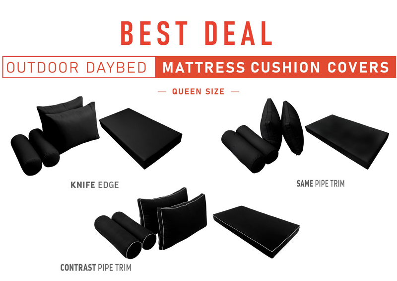 Model-2 QUEEN SIZE Daybed Mattress Bolster Pillow Cushion Outdoor COVER ONLY