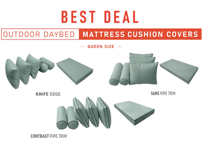 Model-3 QUEEN SIZE Daybed Mattress Bolster Pillow Cushion Outdoor COVER ONLY