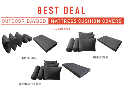 Model-3 QUEEN SIZE Daybed Mattress Bolster Pillow Cushion Outdoor COVER ONLY