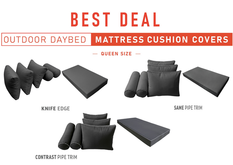Model-3 QUEEN SIZE Daybed Mattress Bolster Pillow Cushion Outdoor COVER ONLY