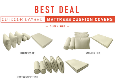 Model-3 QUEEN SIZE Daybed Mattress Bolster Pillow Cushion Outdoor COVER ONLY