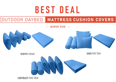Model-3 QUEEN SIZE Daybed Mattress Bolster Pillow Cushion Outdoor COVER ONLY