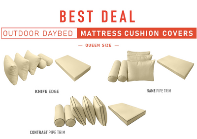 Model-3 QUEEN SIZE Daybed Mattress Bolster Pillow Cushion Outdoor COVER ONLY