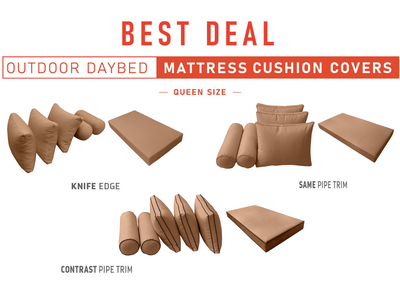 Model-3 QUEEN SIZE Daybed Mattress Bolster Pillow Cushion Outdoor COVER ONLY