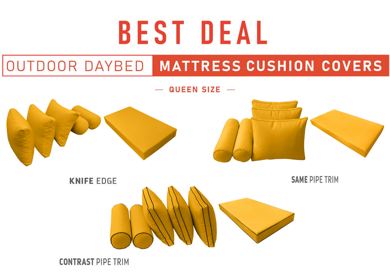Model-3 QUEEN SIZE Daybed Mattress Bolster Pillow Cushion Outdoor COVER ONLY