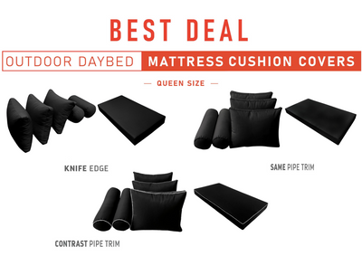 Model-3 QUEEN SIZE Daybed Mattress Bolster Pillow Cushion Outdoor COVER ONLY