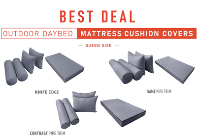 Model-4 QUEEN SIZE Daybed Mattress Bolster Pillow Cushion Outdoor COVER ONLY