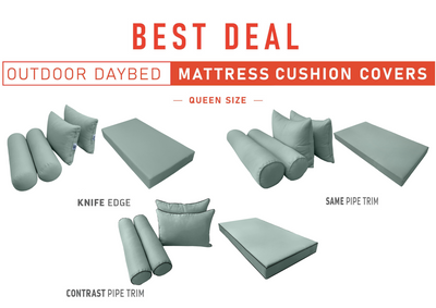 Model-4 QUEEN SIZE Daybed Mattress Bolster Pillow Cushion Outdoor COVER ONLY