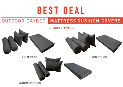 Model-4 QUEEN SIZE Daybed Mattress Bolster Pillow Cushion Outdoor COVER ONLY