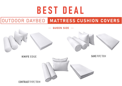 Model-4 QUEEN SIZE Daybed Mattress Bolster Pillow Cushion Outdoor COVER ONLY