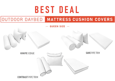 Model-4 QUEEN SIZE Daybed Mattress Bolster Pillow Cushion Outdoor COVER ONLY